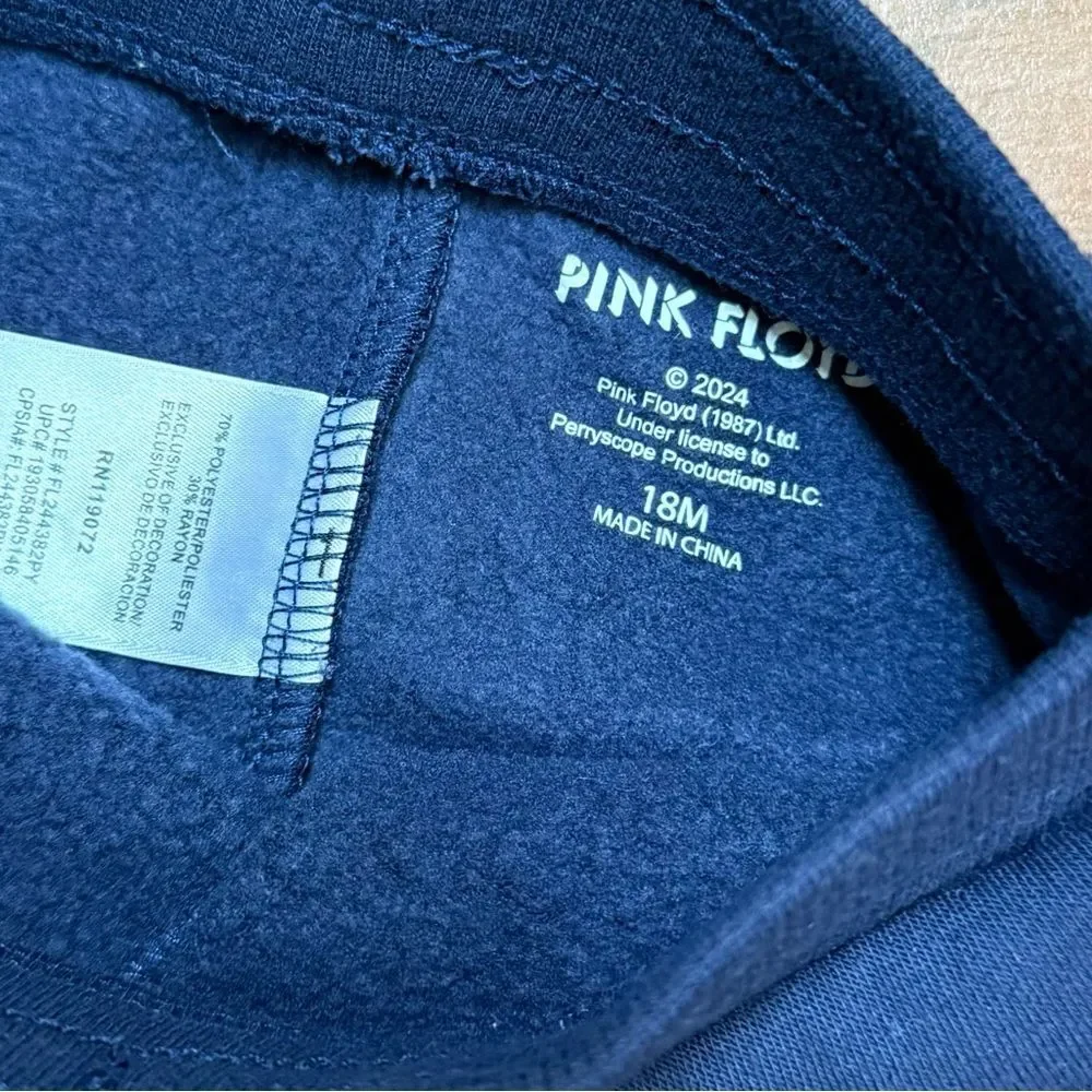 Pink Floyd Toddler 2 Piece Sweatsuit Sweatpants & Hoodie Navy Blue Sz 18M